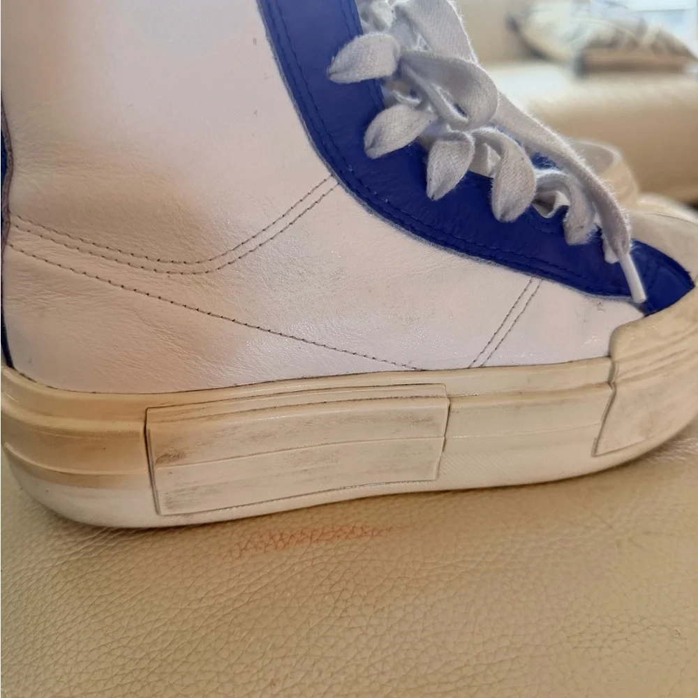 Converse White and Blue Platform High-Top Sneakers - Picture 7 of 8